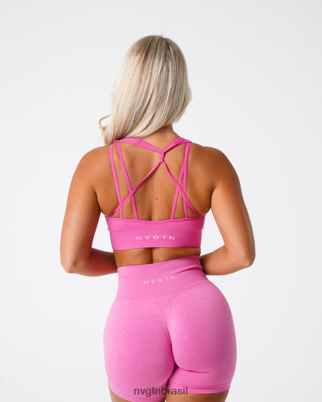 NVGTN fitness mulheres sutiã sem costura com nervuras galáxia chiclete rosa NNJ66L62