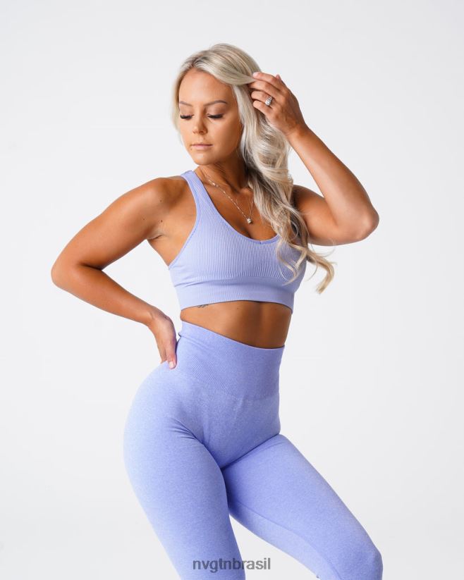 NVGTN fitness mulheres sutiã sem costura com nervuras galáxia pervinca NNJ66L61