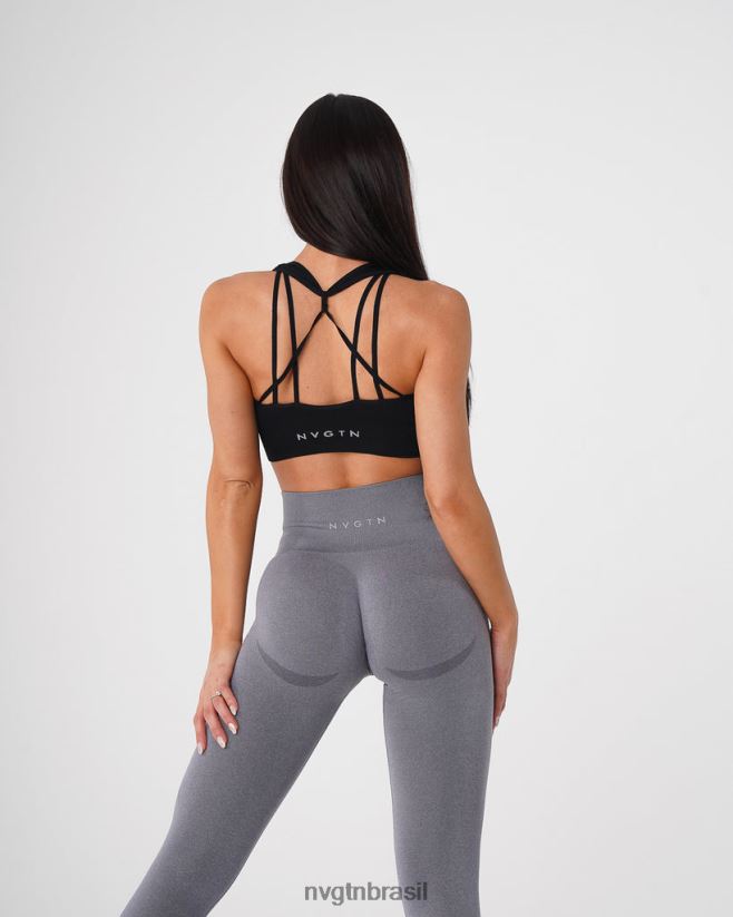 NVGTN fitness mulheres sutiã sem costura com nervuras galáxia preto NNJ66L158