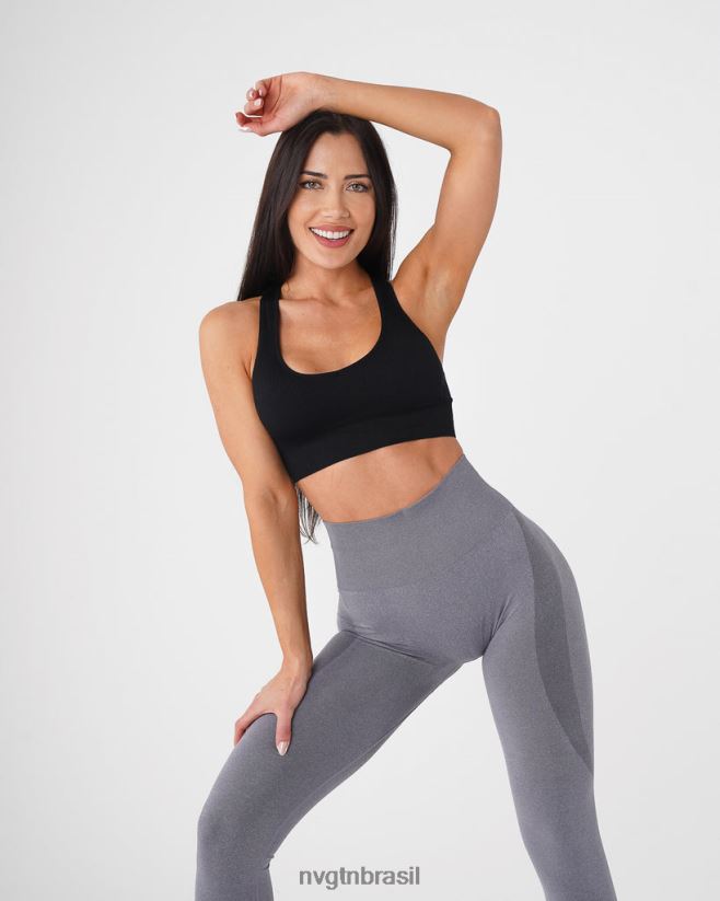 NVGTN fitness mulheres sutiã sem costura com nervuras galáxia preto NNJ66L158