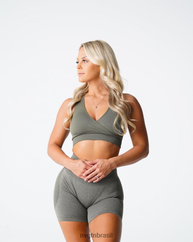 NVGTN fitness mulheres sutiã sem costura de busca verde cáqui NNJ66L143