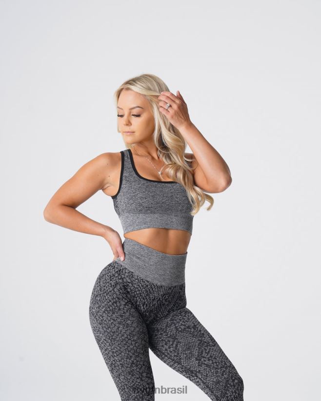 NVGTN fitness mulheres sutiã sem costura eclipse de pele de cobra preto salpicado NNJ66L215