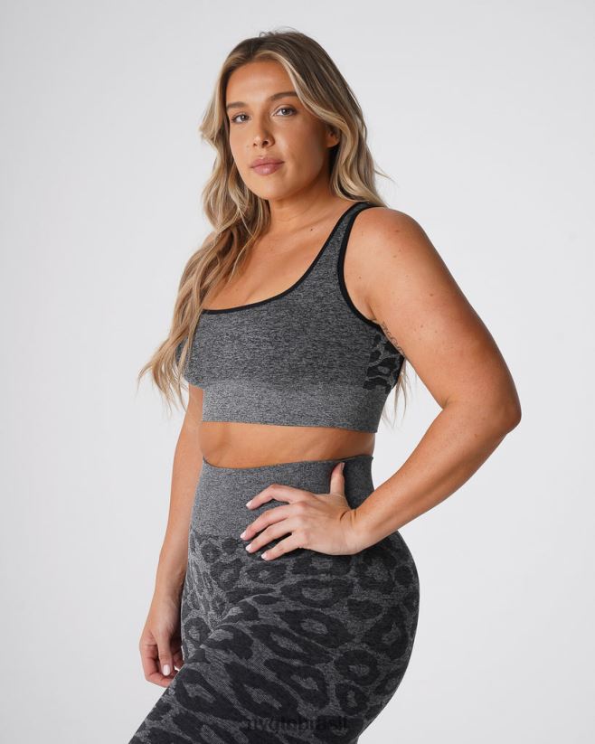 NVGTN fitness mulheres sutiã sem costura leopardo eclipse preto salpicado NNJ66L213