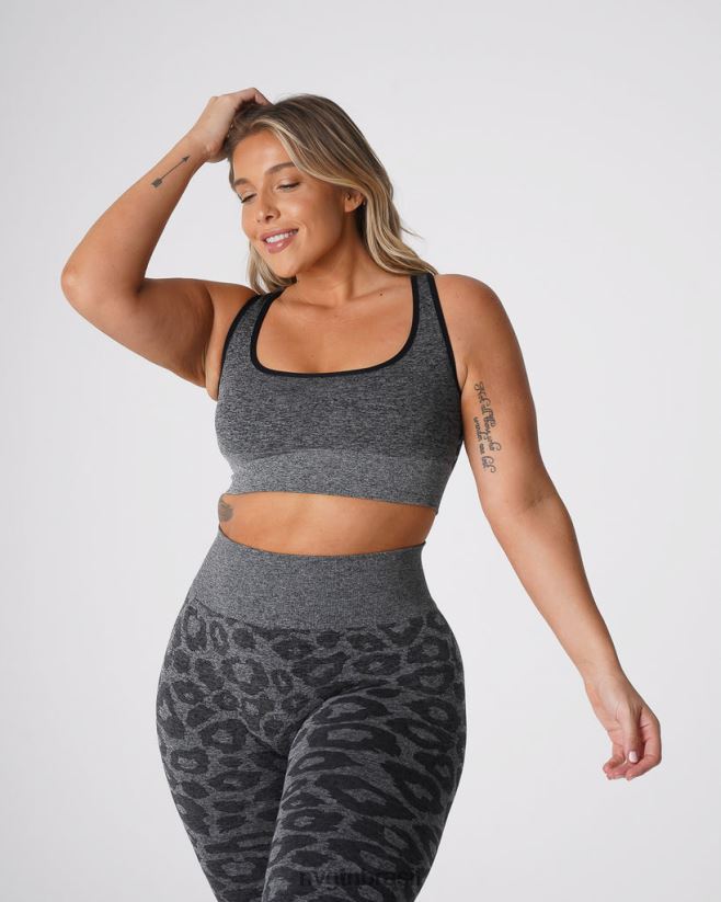 NVGTN fitness mulheres sutiã sem costura leopardo eclipse preto salpicado NNJ66L213