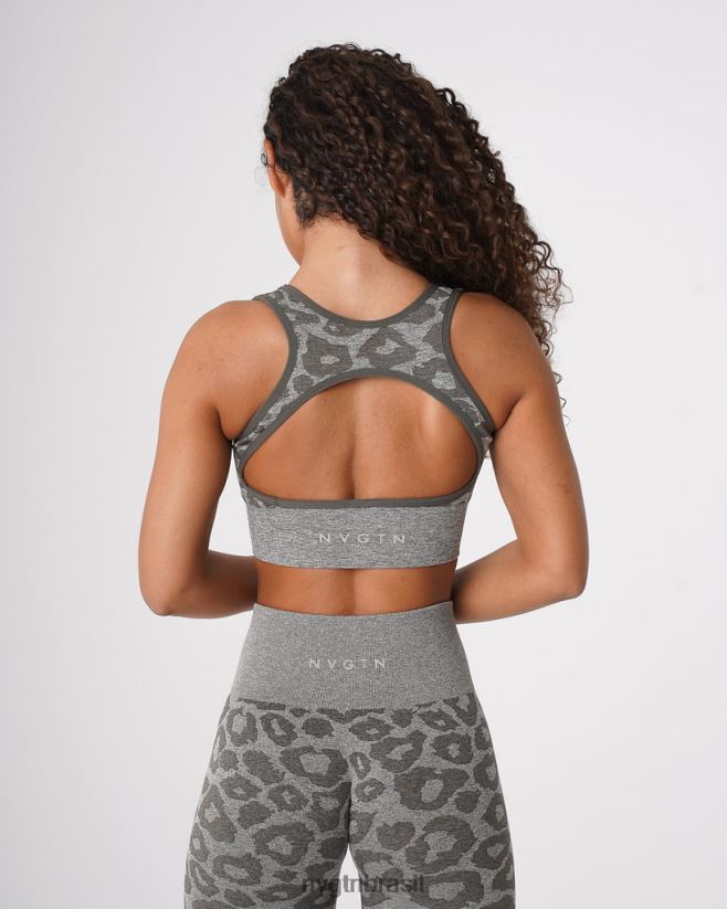 NVGTN fitness mulheres sutiã sem costura leopardo eclipse verde cáqui NNJ66L219