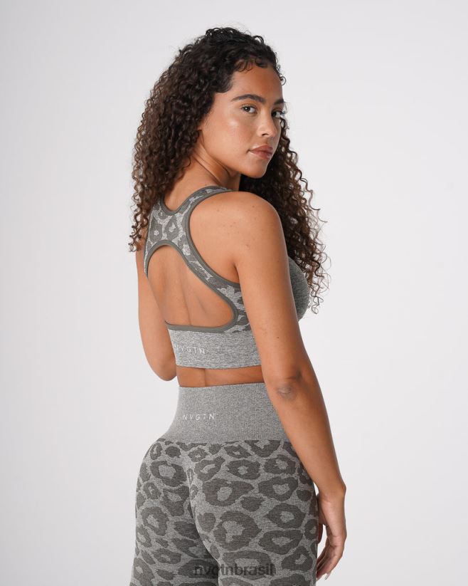 NVGTN fitness mulheres sutiã sem costura leopardo eclipse verde cáqui NNJ66L219