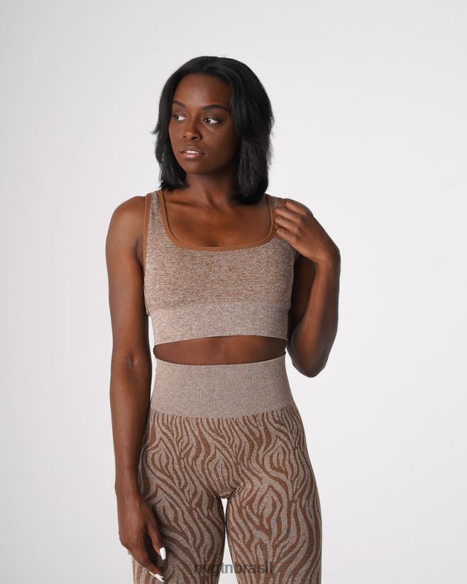 NVGTN fitness mulheres sutiã sem costura zebra eclipse café NNJ66L217