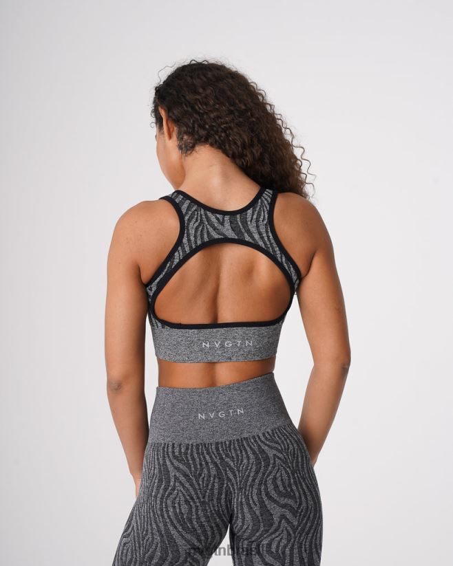 NVGTN fitness mulheres sutiã sem costura zebra eclipse preto salpicado NNJ66L214