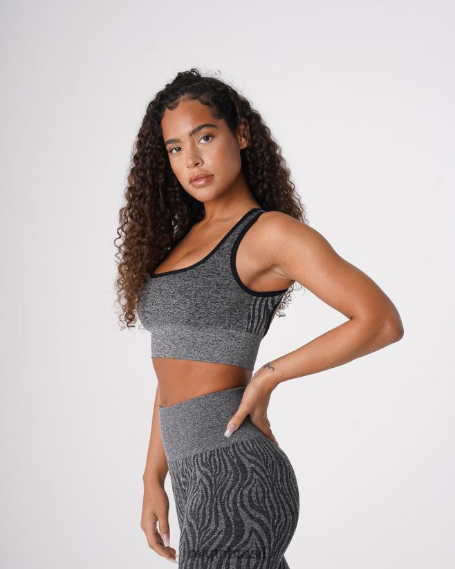 NVGTN fitness mulheres sutiã sem costura zebra eclipse preto salpicado NNJ66L214