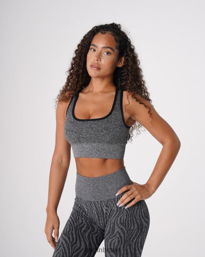 NVGTN fitness mulheres sutiã sem costura zebra eclipse preto salpicado NNJ66L214