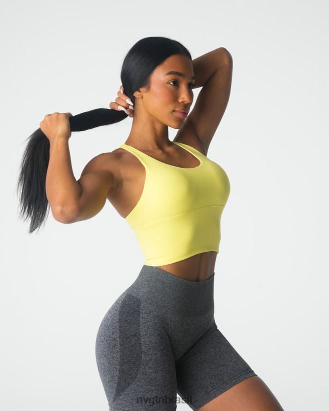 NVGTN fitness mulheres top de sutiã matriz amarelo pastel NNJ66L88