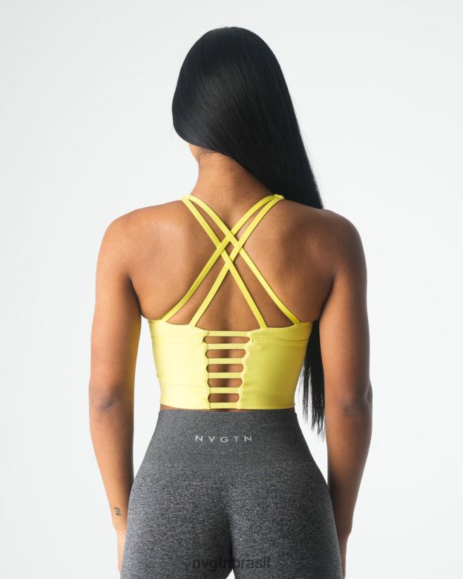 NVGTN fitness mulheres top de sutiã matriz amarelo pastel NNJ66L88