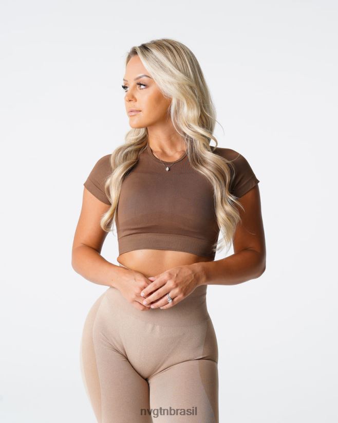 NVGTN fitness mulheres top de sutiã sem costura vórtice café NNJ66L74