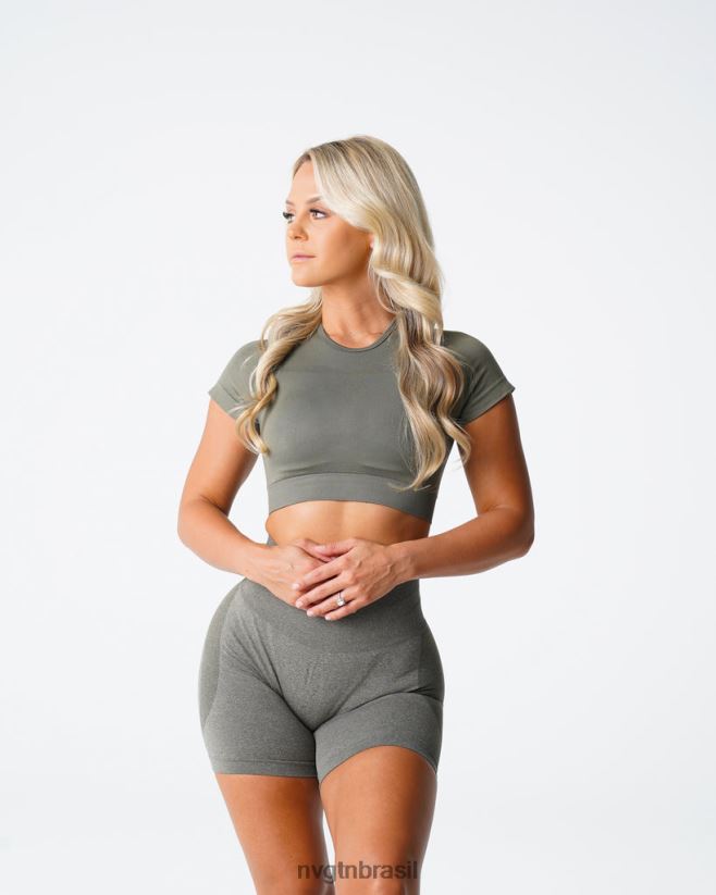 NVGTN fitness mulheres top de sutiã sem costura vórtice verde cáqui NNJ66L73